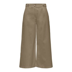 JDY Aura højtaljede knap culotte bukser - Travertine