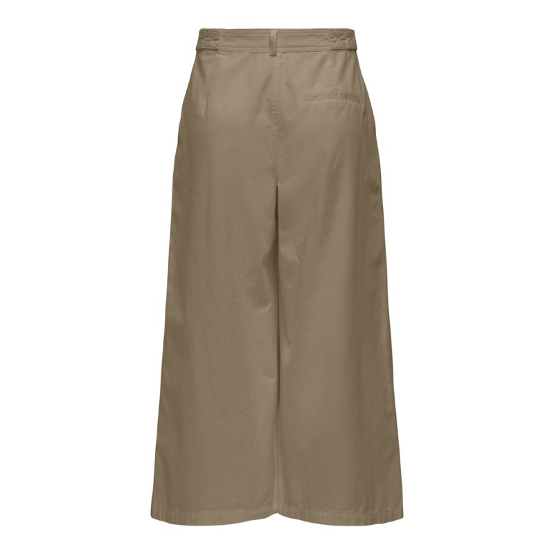 JDY Aura højtaljede knap culotte bukser - Travertine