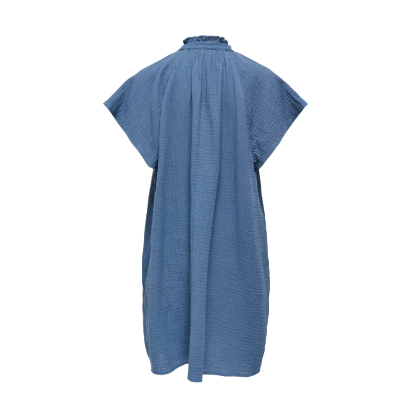 JDY Theis kortærmet v-hals kjole - Vintage Indigo