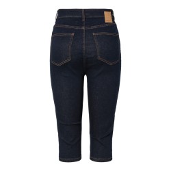 PIECES Daisy højtaljede skinny caprijeans - Dark Blue Denim