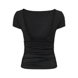 ONLY Evelyn kortærmet boatneck top - Sort