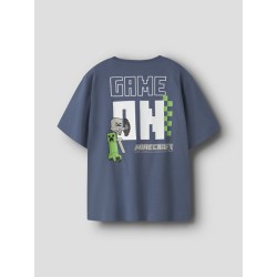 NAME IT Kids Jun minecraft kortærmet t-shirt - Vintage Indigo