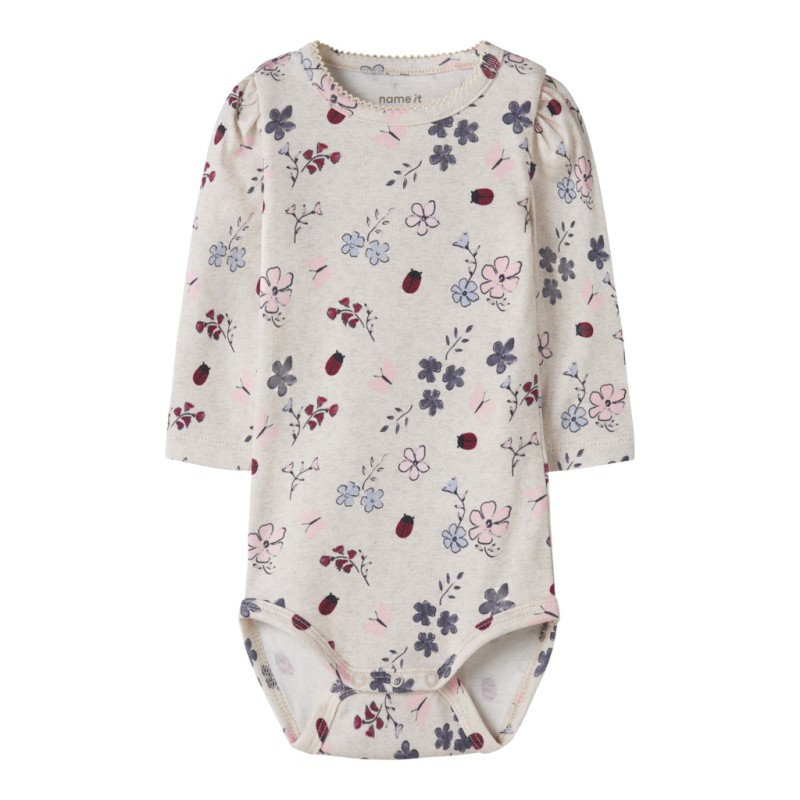 NAME IT Baby Kamelia langærmet bodystocking - Peyote Melange