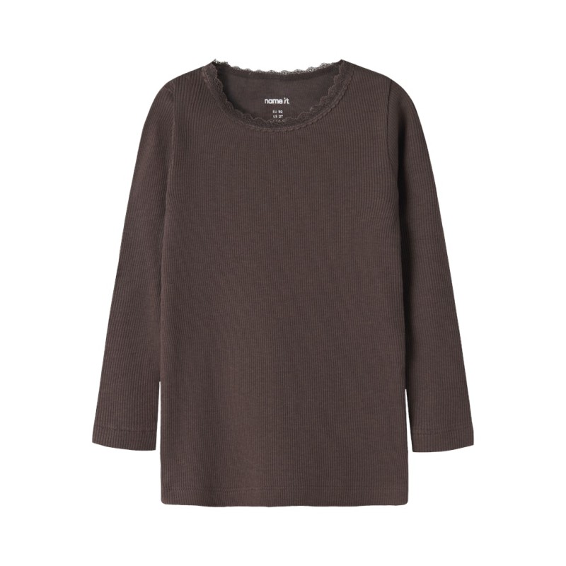 NAME IT MINI Kab langærmet bluse - French Roast