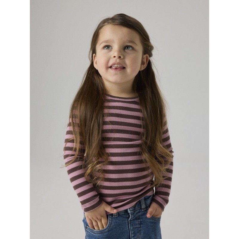 NAME IT Mini Banio langærmet x-slim bluse - French Roast
