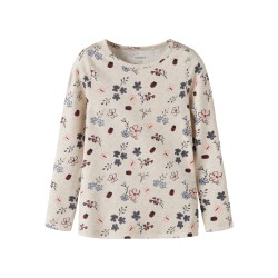 NAME IT Mini Kamelia langærmet x-slim bluse - Peyote Melange
