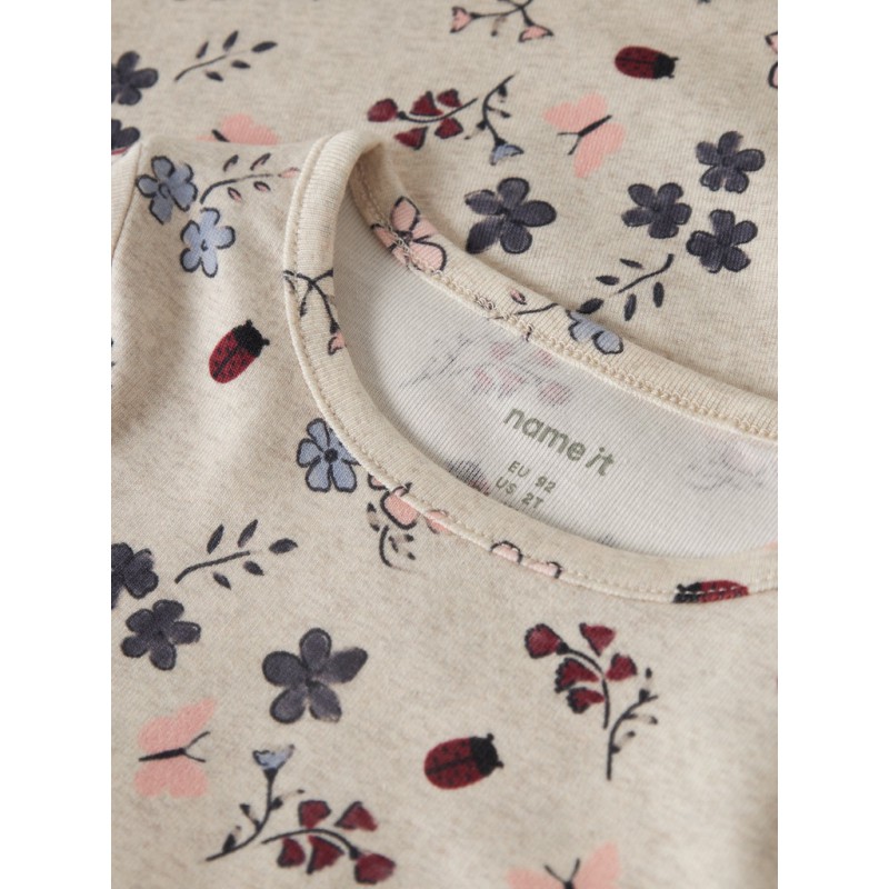 NAME IT Mini Kamelia langærmet x-slim bluse - Peyote Melange
