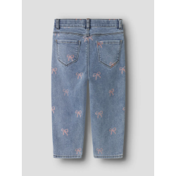 NAME IT Mini Bella mom shaped jeans - Medium Blue Denim / Bow
