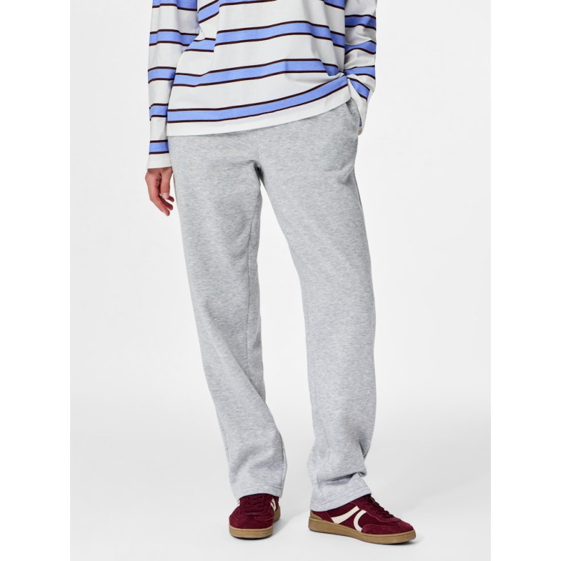 PIECES Chilli højtaljet straight sweatpants - Light Grey Melange