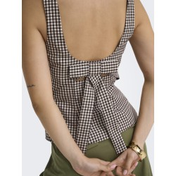 ONLY Noemi strop sløjfe top - Coffee Bean