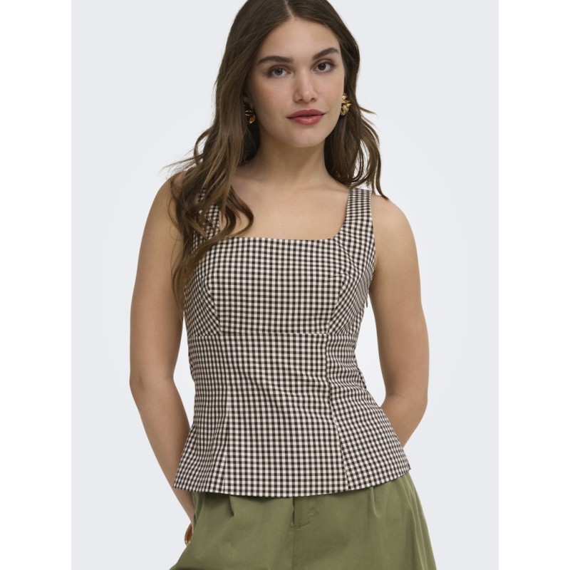 ONLY Noemi strop sløjfe top - Coffee Bean
