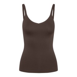 PIECES Plain Singlet - Hot Fudge