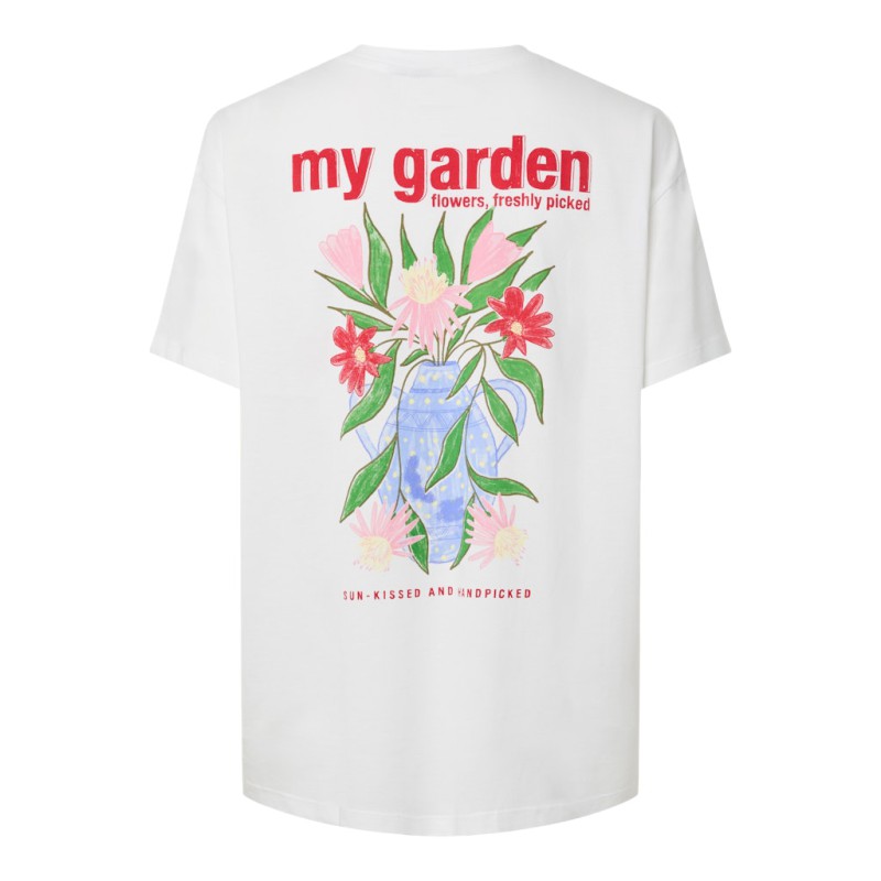 PIECES Poppi kortærmet t-shirt m. print - Bright White