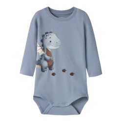NAME IT BABY Karse langærmet body - Ashley Blue