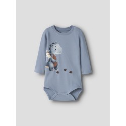 NAME IT BABY Karse langærmet body - Ashley Blue