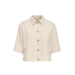 JDY Havanna kortærmet embroidery skjorte - Ecru