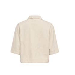 JDY Havanna kortærmet embroidery skjorte - Ecru
