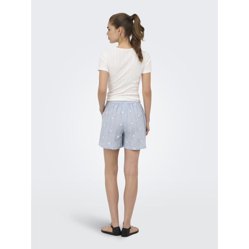 JDY Fia embroridery shorts - Cashmere Blue