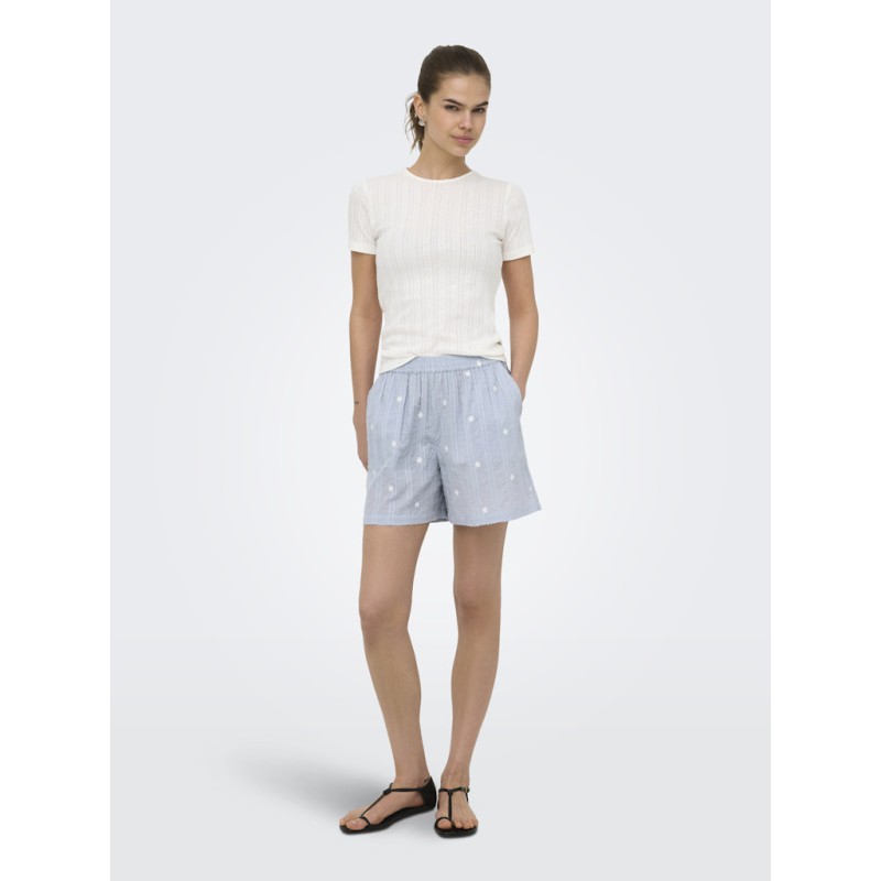 JDY Fia embroridery shorts - Cashmere Blue