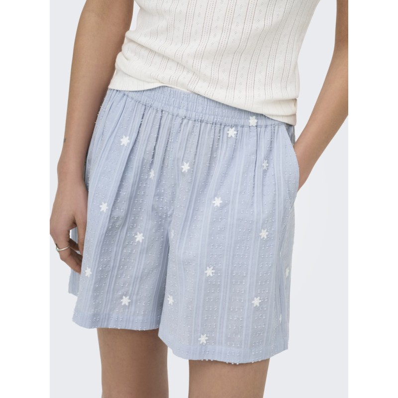 JDY Fia embroridery shorts - Cashmere Blue