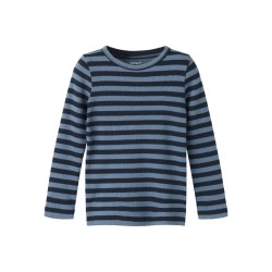 NAME IT Mini Banio langærmet x-slim bluse - Dark Sapphire
