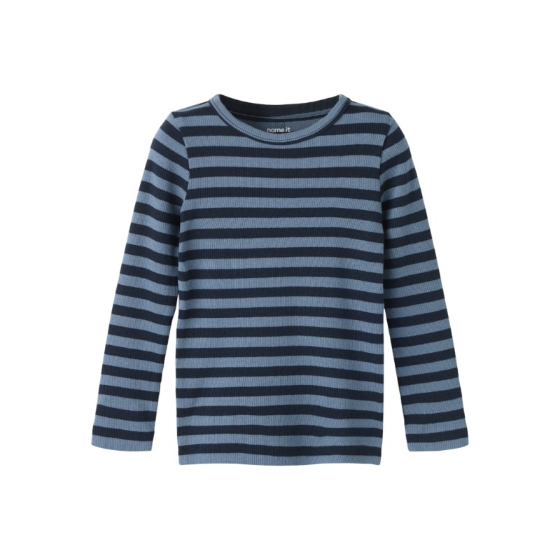 NAME IT Mini Banio langærmet x-slim bluse - Dark Sapphire