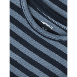 NAME IT Mini Banio langærmet x-slim bluse - Dark Sapphire