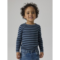 NAME IT Mini Banio langærmet x-slim bluse - Dark Sapphire