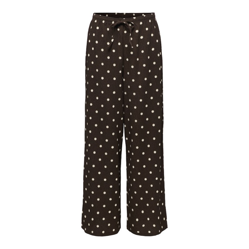 JDY Debbie new loose bukser - Coffee Bean w. SANDSHELL DOT