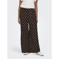 JDY Debbie new loose bukser - Coffee Bean w. SANDSHELL DOT