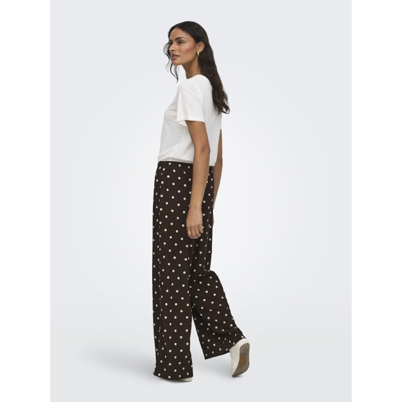 JDY Debbie new loose bukser - Coffee Bean w. SANDSHELL DOT