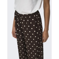 JDY Debbie new loose bukser - Coffee Bean w. SANDSHELL DOT