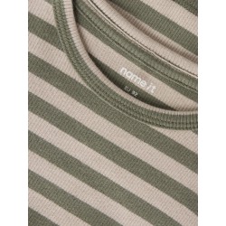 NAME IT Mini Banio langærmet x-slim bluse - Dusty olive