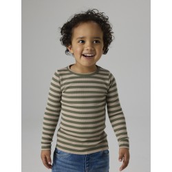 NAME IT Mini Banio langærmet x-slim bluse - Dusty olive