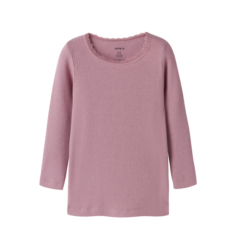 NAME IT MINI Kab langærmet bluse - Lilas