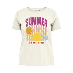 ONLY CARMAKOMA Night kortærmet t-shirt - Cannoli Cream SUMMER