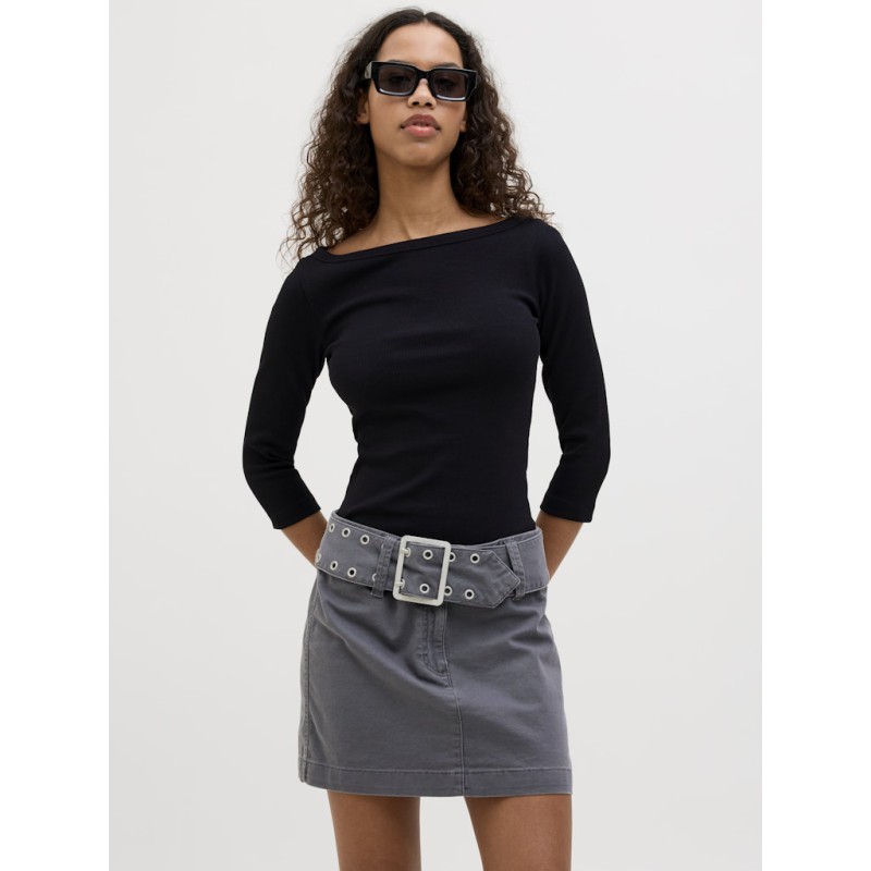 JJXX Fiffi 3/4 boatneck T-shirt - Sort