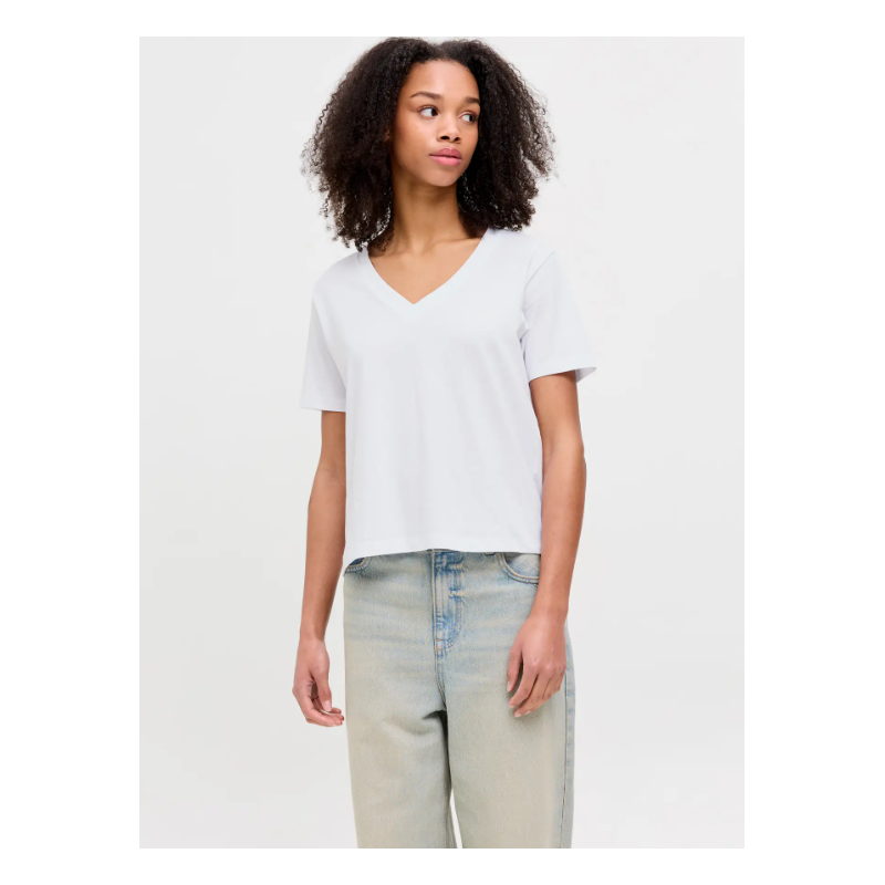 JJXX Annie kortærmeret v-neck t-shirt - Bright White