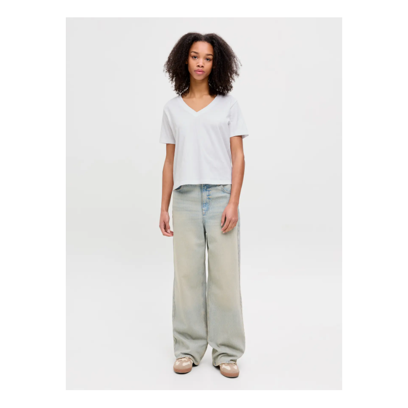 JJXX Annie kortærmeret v-neck t-shirt - Bright White