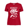 ONLY CARMAKOMA Night kortærmet t-shirt - Barbados Cherry Moment W. White Bloom
