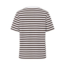 PIECES Ria kortærmet stribet t-shirt  - Hot Fudge