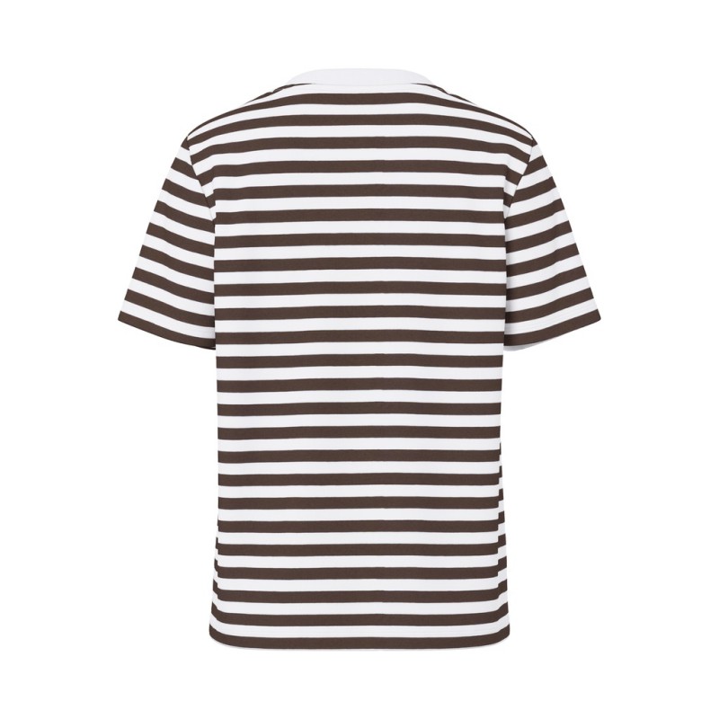 PIECES Ria kortærmet stribet t-shirt  - Hot Fudge