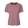 PIECES Ria kortærmet multicolor stribet t-shirt - Tawny Port / ROSEATE SPOONBILL