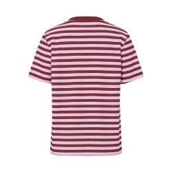 PIECES Ria kortærmet multicolor stribet t-shirt - Tawny Port / ROSEATE SPOONBILL