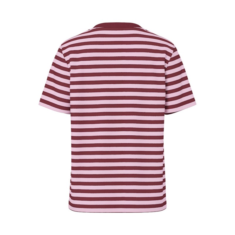 PIECES Ria kortærmet multicolor stribet t-shirt - Tawny Port / ROSEATE SPOONBILL
