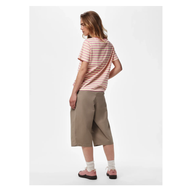 PIECES Ria kortærmet multicolor stribet t-shirt - French Vanilla / Sea Pink