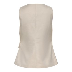 ONLY Baia ærmeløs hør wrap vest - Chateau Gray MELANGE