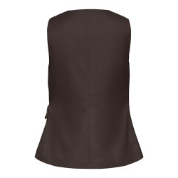 ONLY Baia ærmeløs hør wrap vest - Coffee Bean