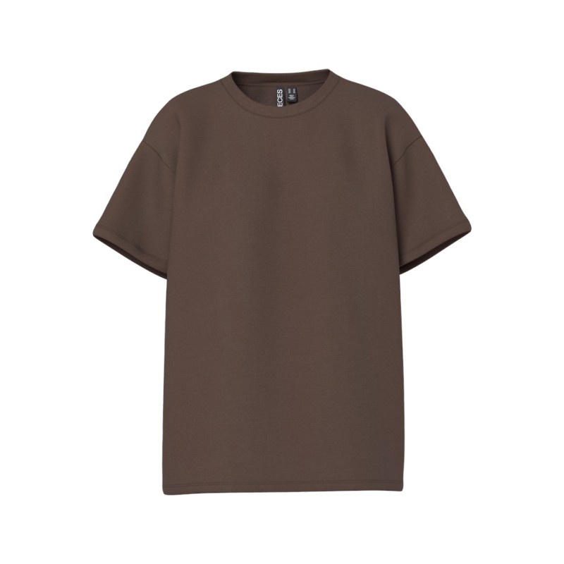 PIECES Skylar kortærmet oversized t-shirt - Hot Fudge