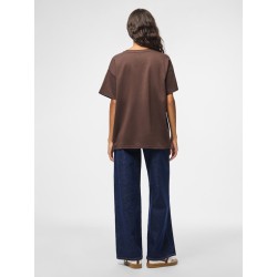 PIECES Skylar kortærmet oversized t-shirt - Hot Fudge